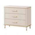Commode 90 x 40 x 80 cm beige à 3 tiroirs style contemporain
