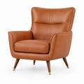 Fauteuil 85 x 88 x 101 cm marron aspect cuir style rétro avec accoudoirs