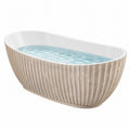 Baignoire îlot 170 x 80 cm en pierre beige style contemporain